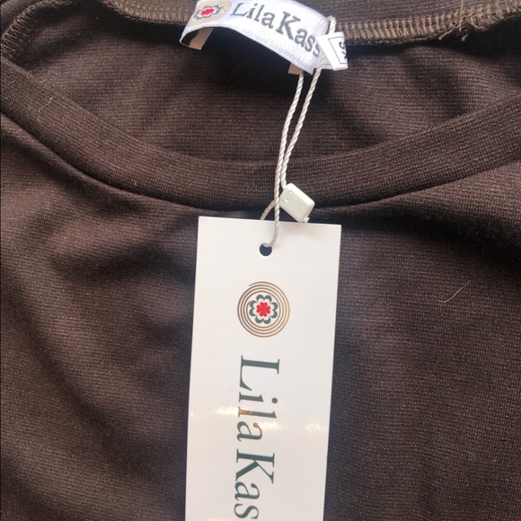 NWT- Lila Kass - Brown Midi Bodycon Dress - size XSmall - Picture 4 of 10